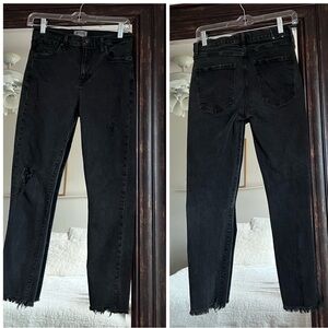 Agolde Black Sophie High Rise Crop Jeans